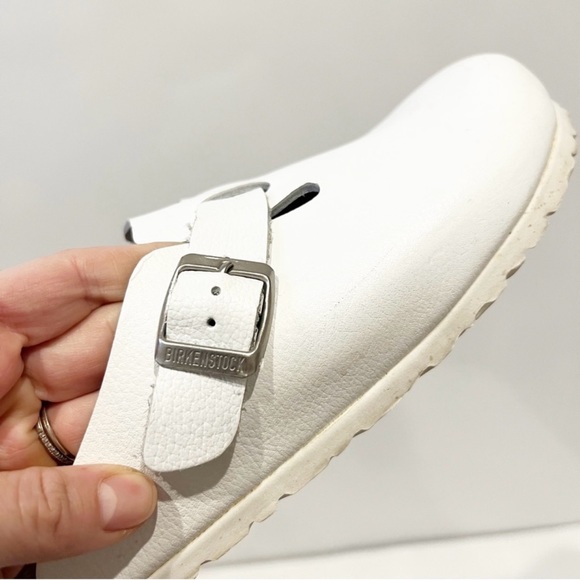 Birkenstock Boston White Leather Clog - Picture 8 of 11